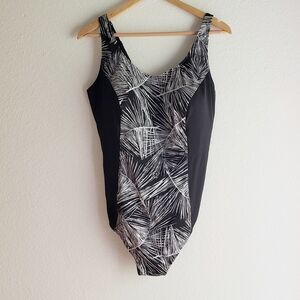 NWOT Amoena German Masectomy Swimsuit Black Florida 20C  L/XL XXL